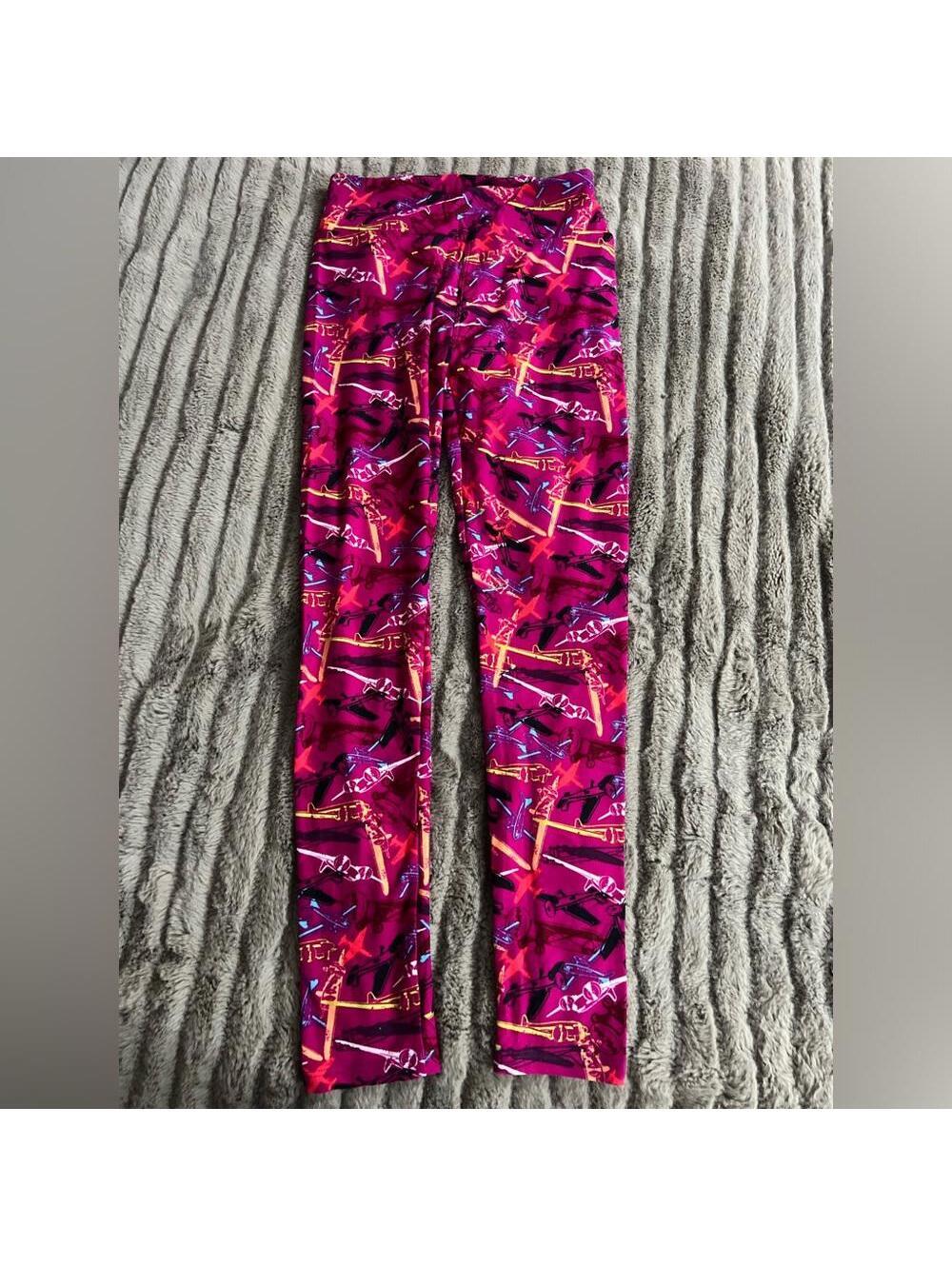 LuLaRoe Leggings One Size OS Magenta Airplane Plane Aircraft Soft High Rise NWOT